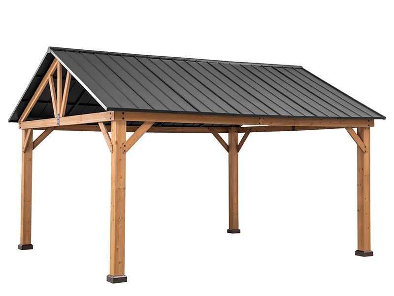 Cedar Hard Top Gazebo | 4M X 4.65M-Garden Furniture Centre-HighRange,Free Standing,Gazebos,Wooden Gazebos Gazebos,Wooden Gazebos-{collection_title}