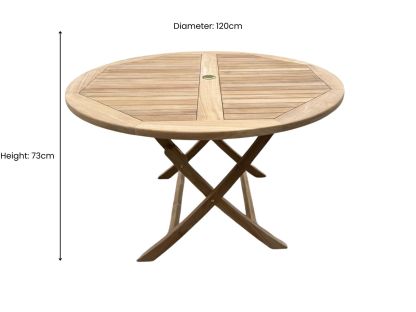 Henley Round Folding Table -120cm Diameter -Garden Furniture Centre-MidRange,Outdoor Dining,Dining Table,Outdoor Furniture,Teak Garden Furniture,Teak,Tables,Teak Tables-{collection_title}