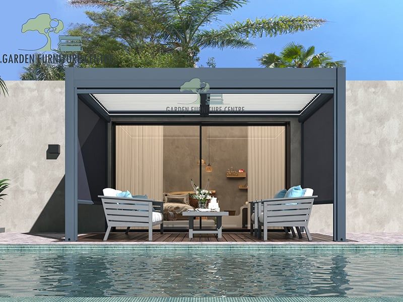 Eclipse 3 X 4m LED Motorised Pergola | Wall Mounted