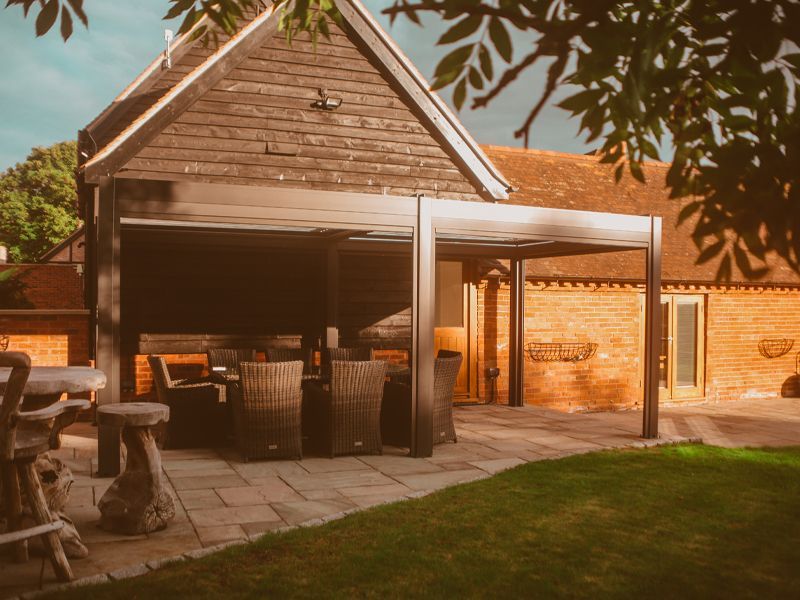 Eclipse 6 X 3m LED Motorised Pergola | Free Standing-Garden Furniture Centre-Free Install,HighRange,Free Standing,Showroom exdis,Gazebos,Metal Gazebos,Eclipse Louvered Roof Gazebo Range,Eclipse Range Ranges,Eclipse Range-{collection_title}
