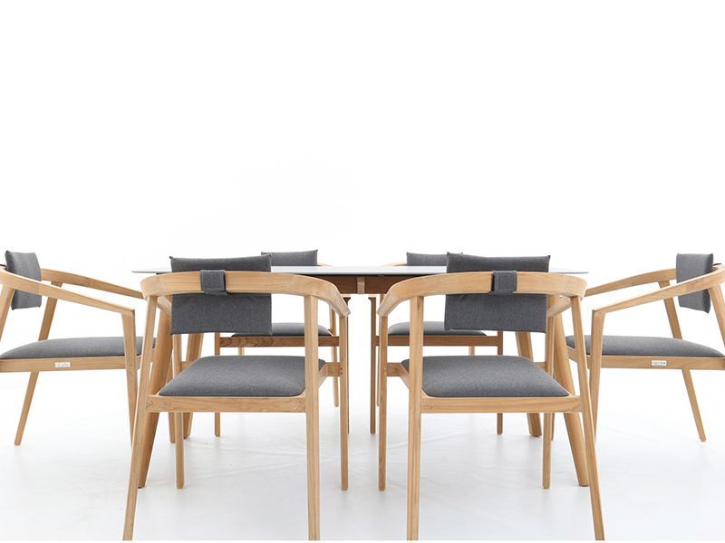 Mustique 6 Chair Dining Set | FSC® Certified-Garden Furniture Centre-HighRange,Tables,Dining Set,Outdoor Furniture,Teak Garden Furniture,FSC®,Outdoor Dining-{collection_title}