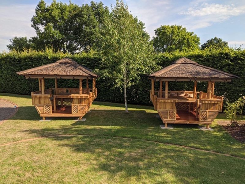Bamboo Gazebo Square 10ft X 11.6ft-Garden Furniture Centre-HighRange,Gazebos,Wooden Gazebos Gazebos,Wooden Gazebos-{collection_title}