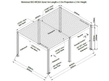 Eclipse 5 X 3.5m LED Motorised Pergola | Free Standing