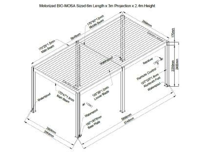 Eclipse 6 X 3m LED Motorised Pergola | Free Standing