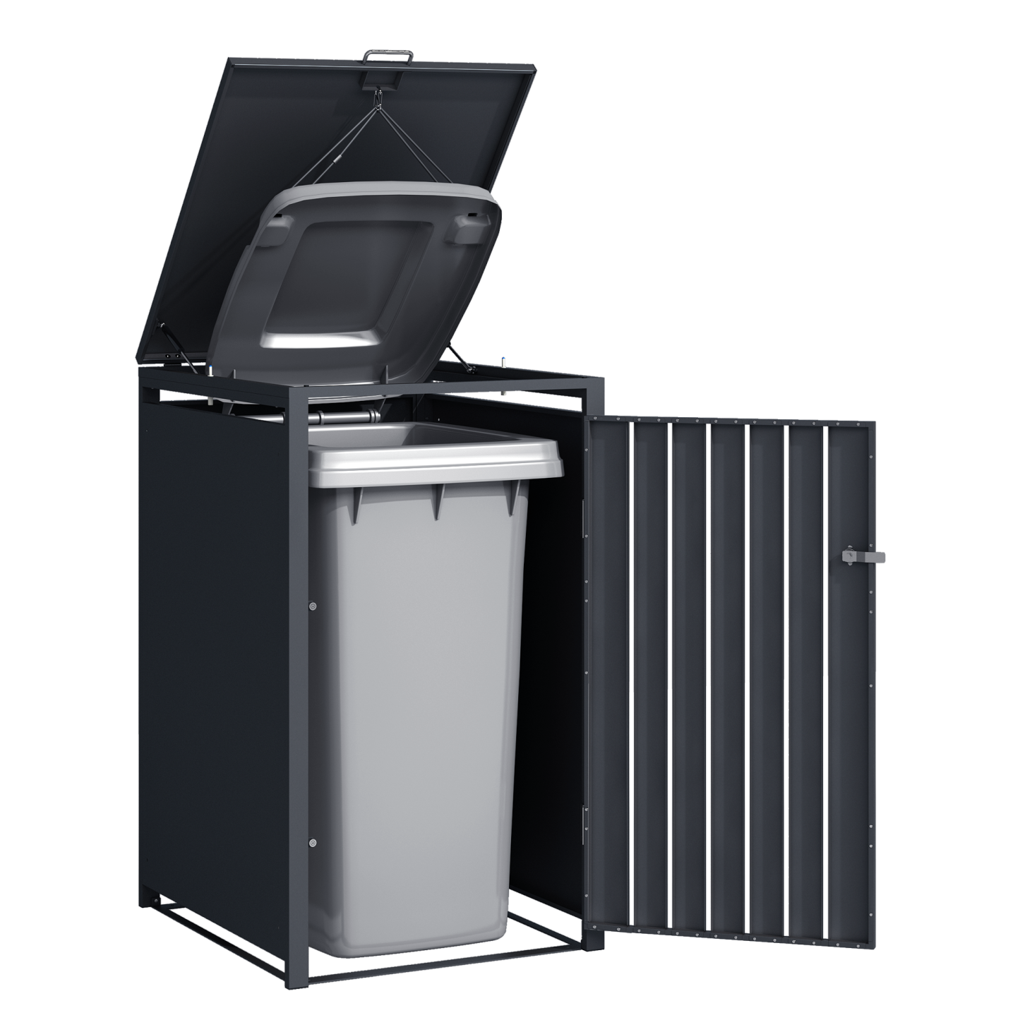 Anthracite Galvanized Steel Wheelie Bin Cover | Single