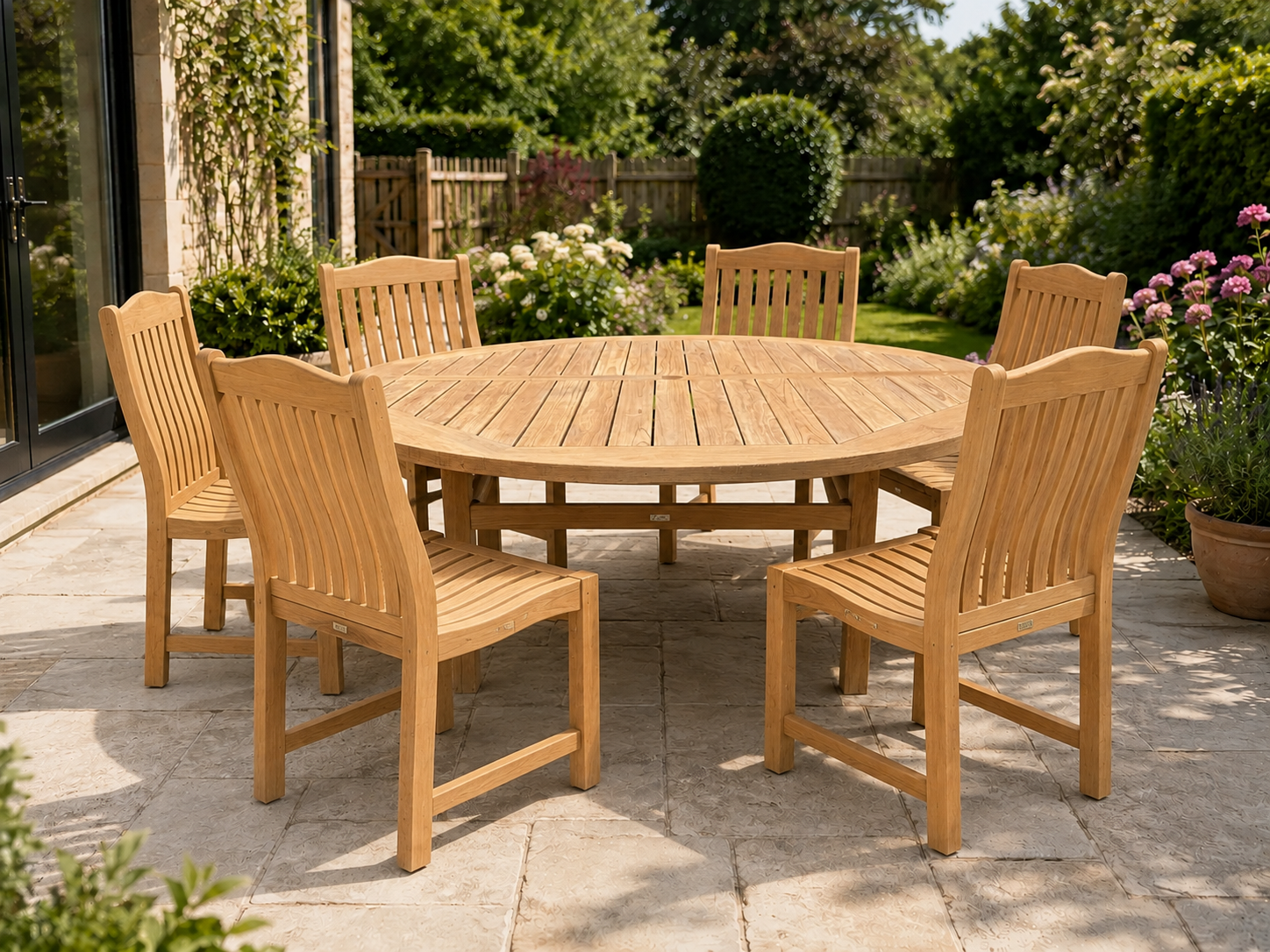 Chunky Malvern Teak Dining Table - 1.8m Diameter | FSC® Certified