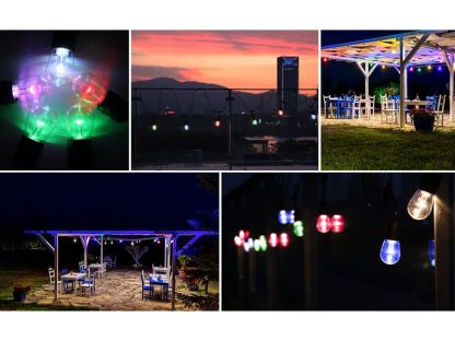 Multicoloured Solar LED Festoon String Lights