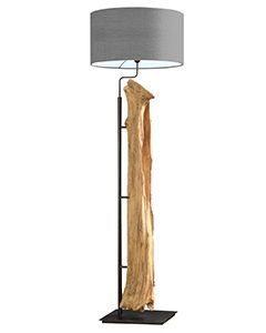 Vero Floor Lamp (Grey Shade) -Garden Furniture Centre-MidRange,Teak Garden Furniture,Reclaimed Furniture,Teak,Accessories,Teak Accessories,Lights,Conservatory,Indoor Lighting-{collection_title}