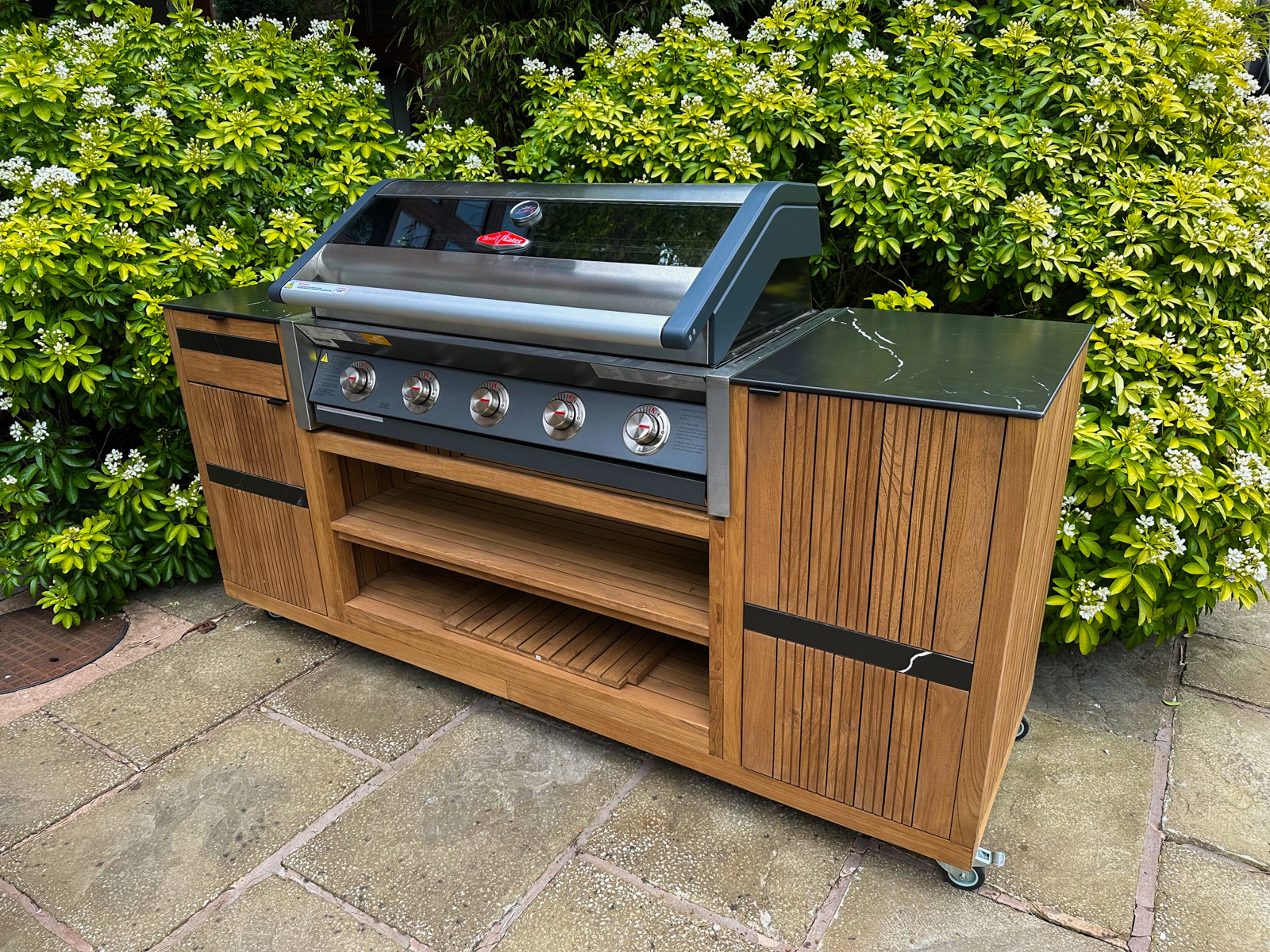 Amalfi BBQ Trolley on Wheels-Garden Furniture Centre-HighRange,Reclaimed Furniture,Fire Pits & BBQ's,Amalfi,Teak,Outdoor Furniture,Outdoor Kitchens,Outdoor Kitchen,Modular Furniture-{collection_title}
