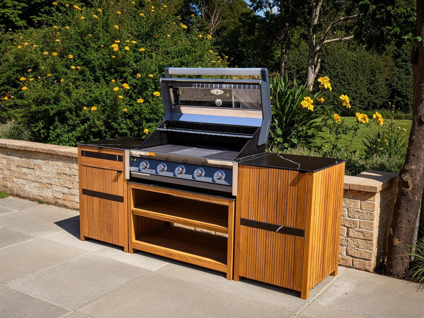 Amalfi Teak Outdoor Kitchen Set 2-Garden Furniture Centre-HighRange,Reclaimed Furniture,Amalfi,Outdoor Furniture,Outdoor Kitchens,The Bari Outdoor Kitchen Range,Kitchen Set-{collection_title}