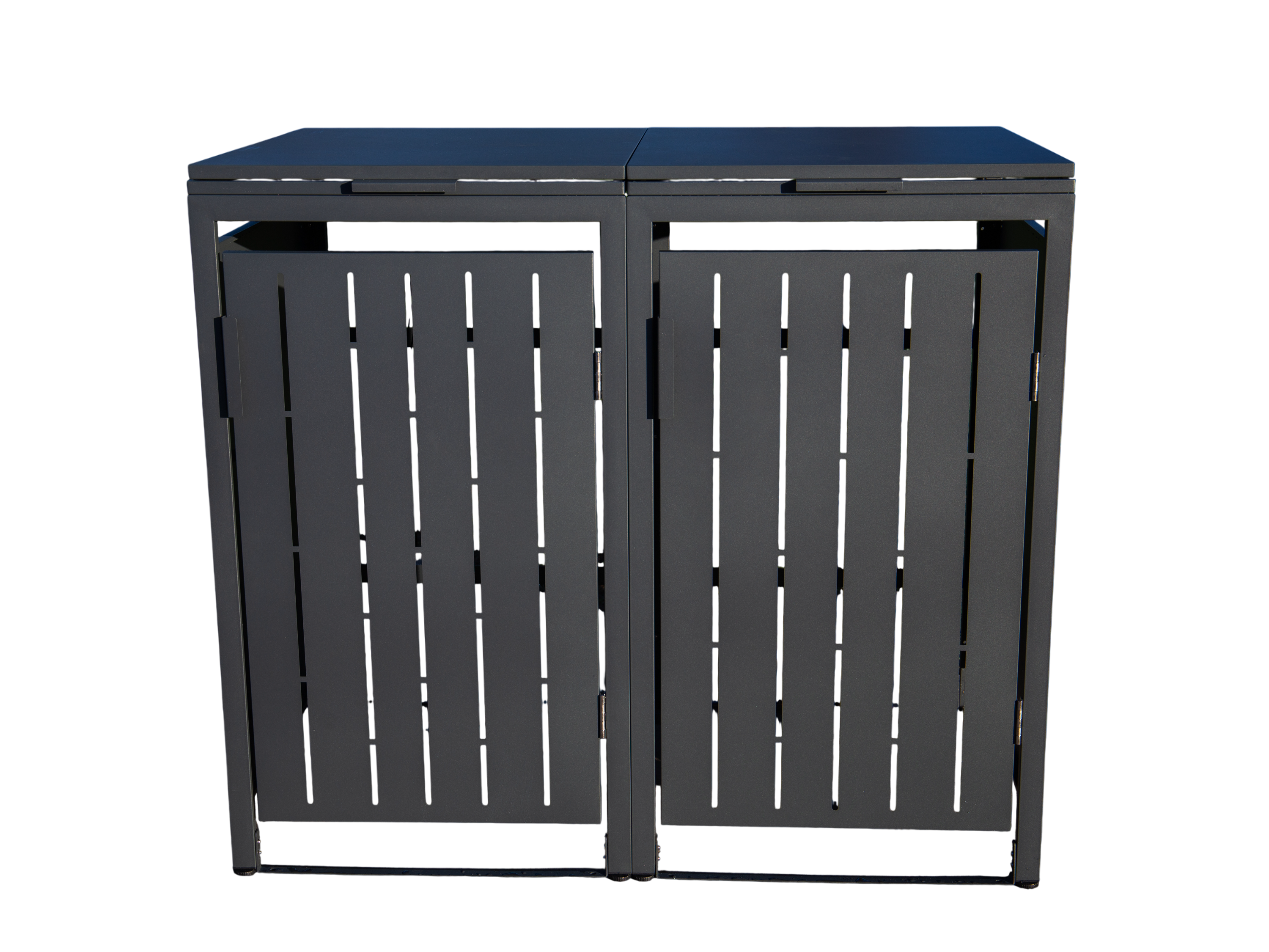 Anthracite Essential Galvanised Steel Wheelie Bin Cover | Double