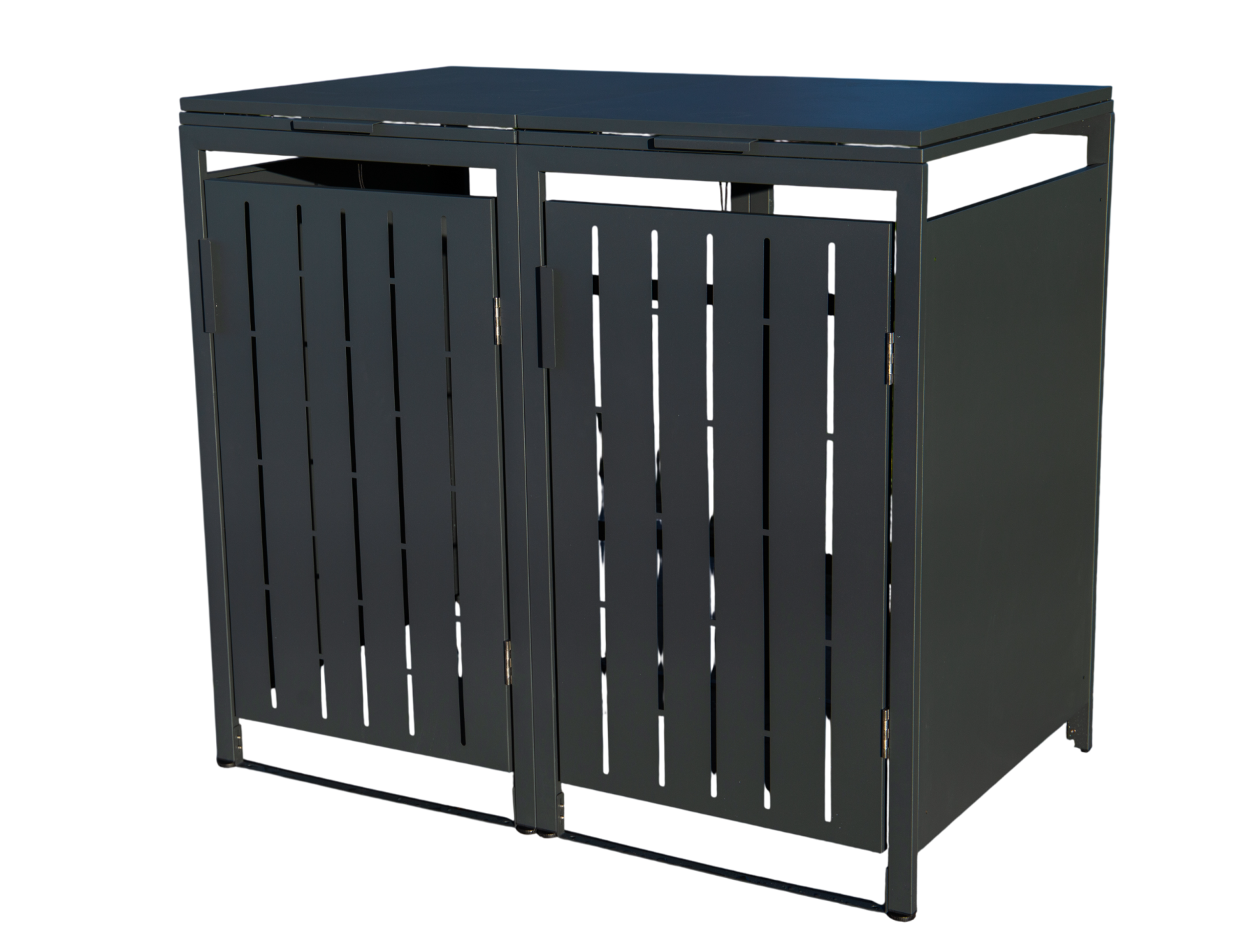 Anthracite Essential Galvanised Steel Wheelie Bin Cover | Double