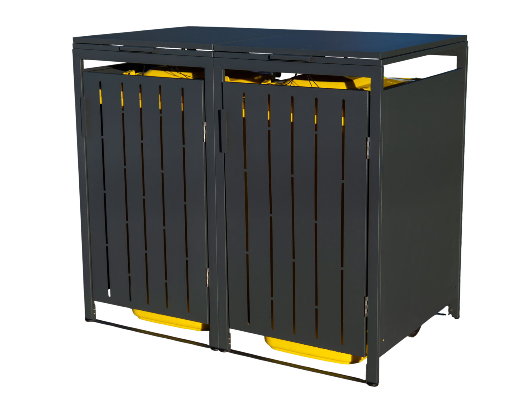 Anthracite Essential Galvanised Steel Wheelie Bin Cover | Double