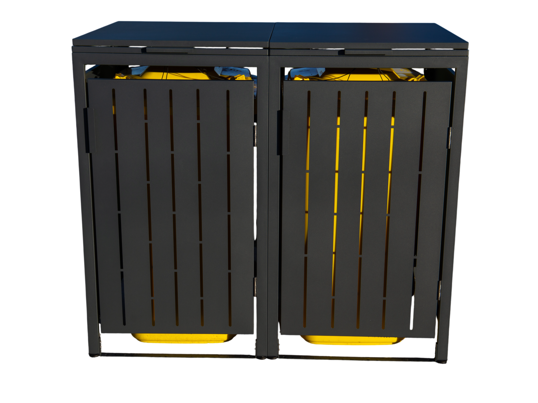 Anthracite Essential Galvanised Steel Wheelie Bin Cover | Double