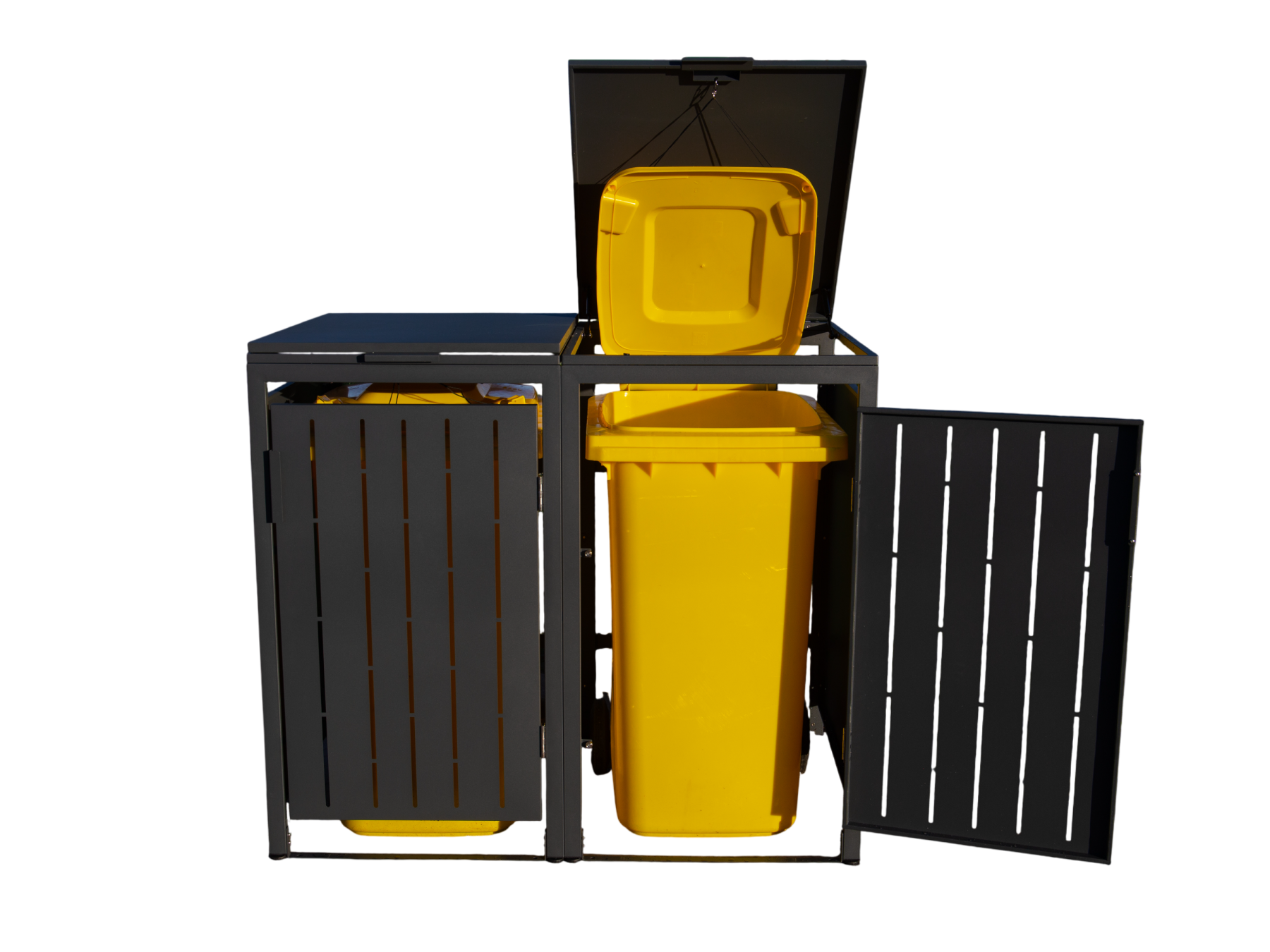 Anthracite Essential Galvanised Steel Wheelie Bin Cover | Double