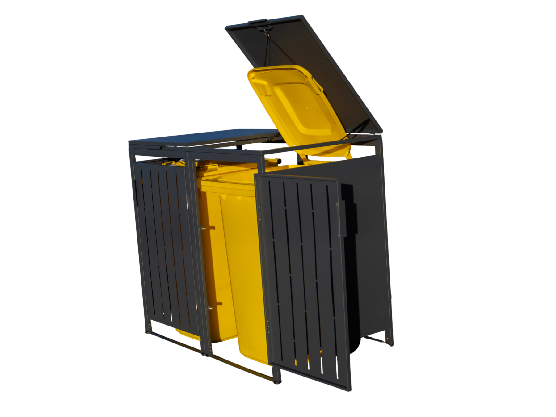Anthracite Essential Galvanised Steel Wheelie Bin Cover | Double