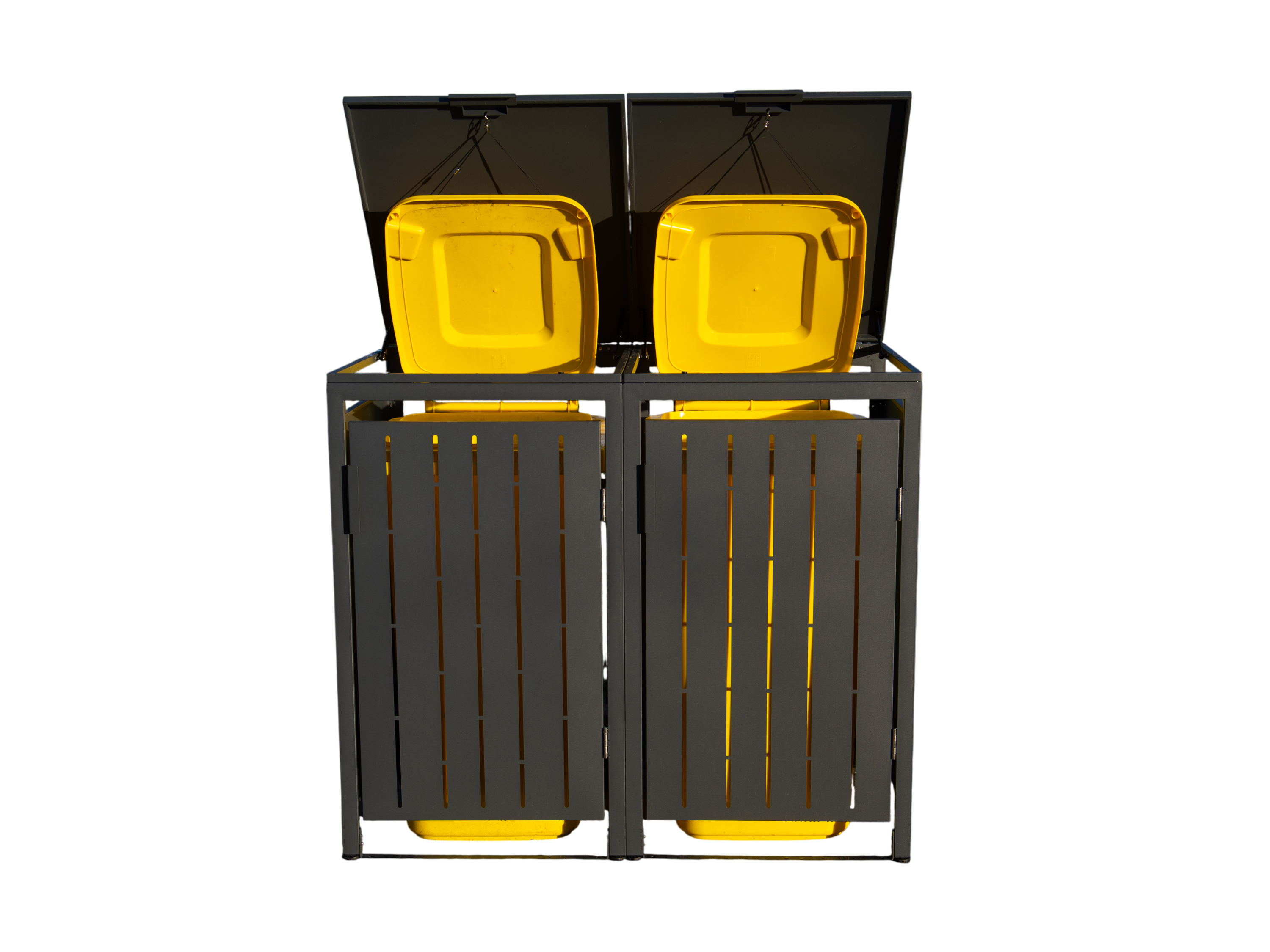Anthracite Essential Galvanised Steel Wheelie Bin Cover | Double