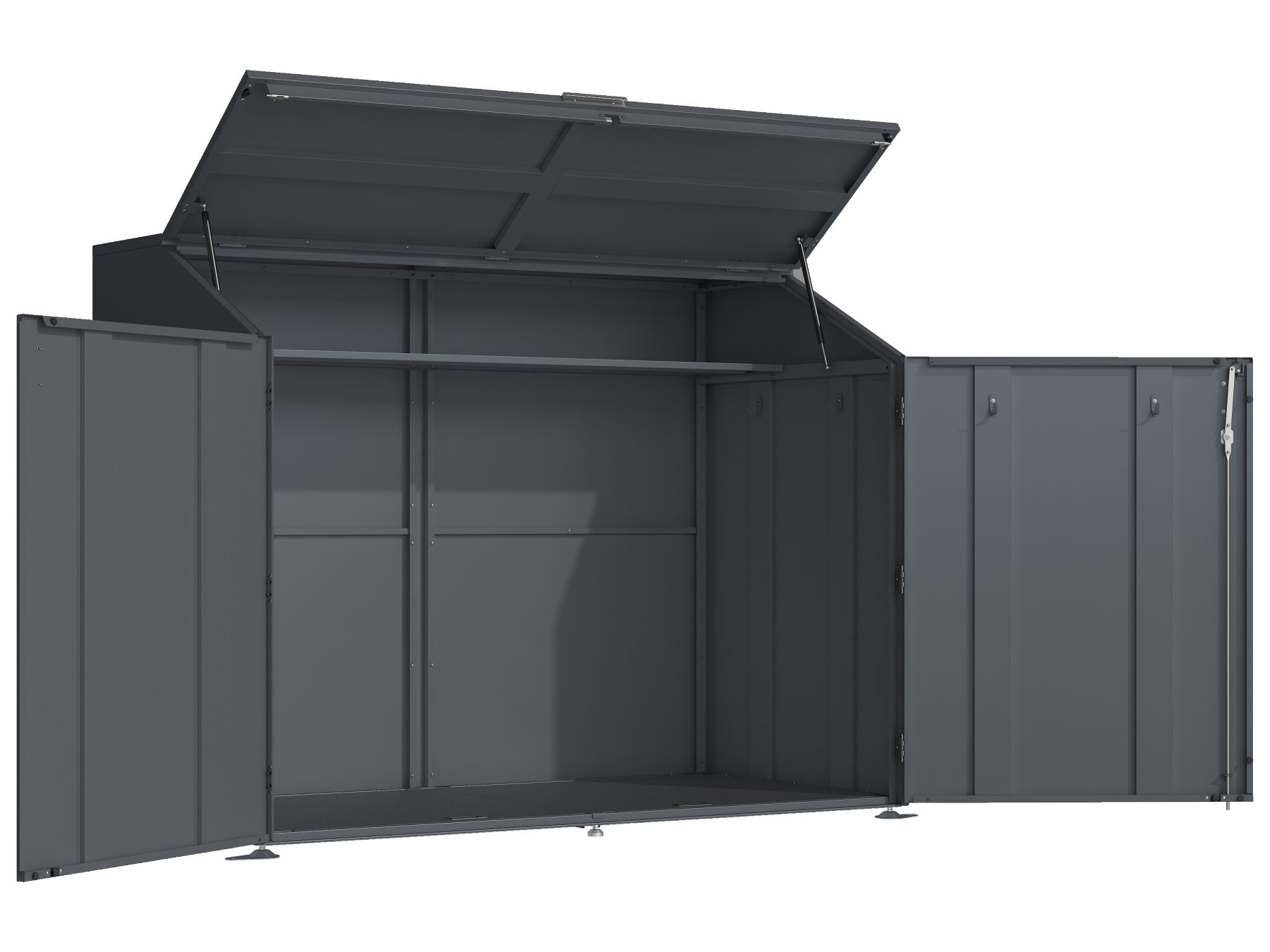 Anthracite Galvanised Steel Metal Bike Shed