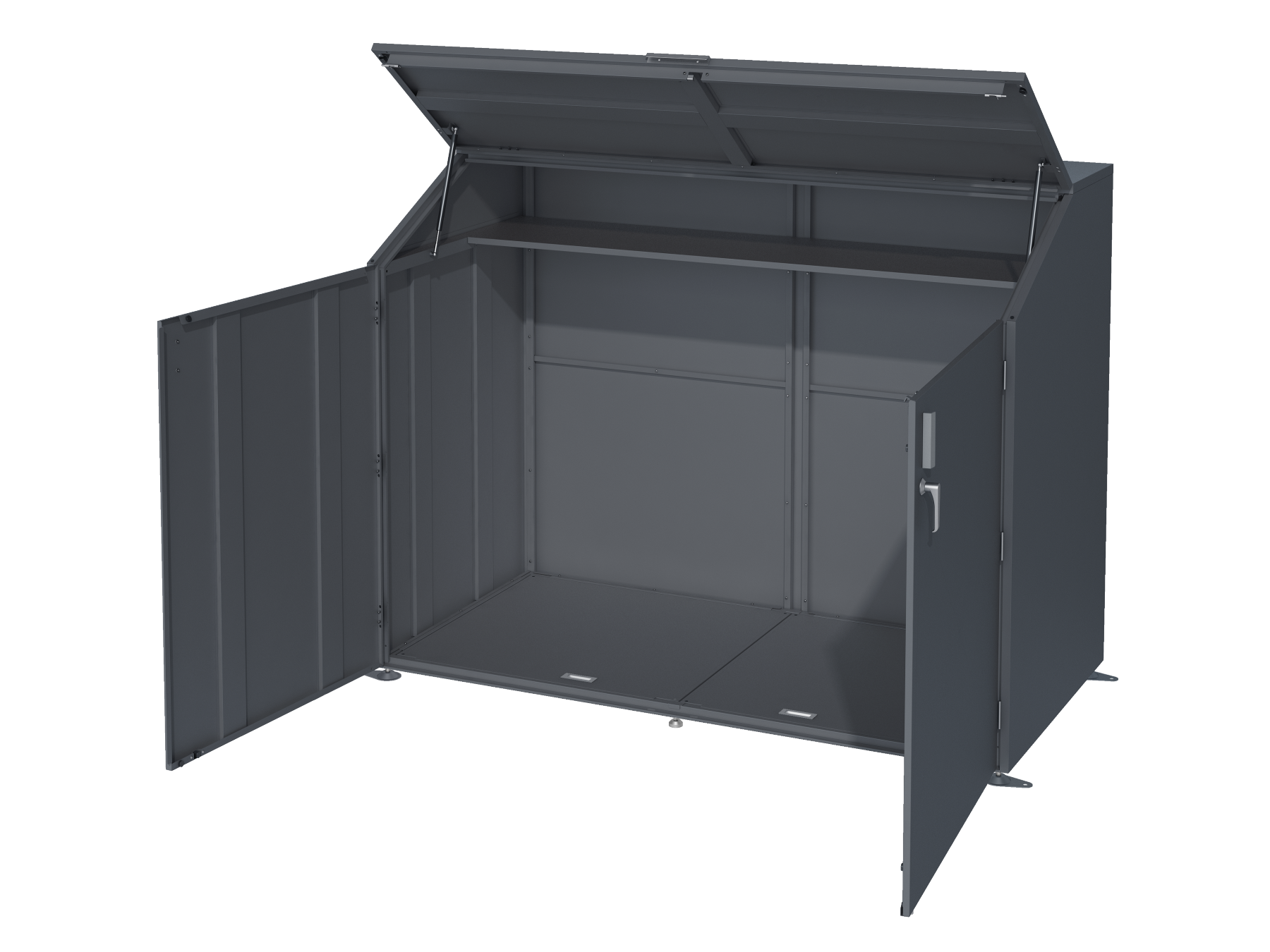 Anthracite Galvanised Steel Metal Bike Shed