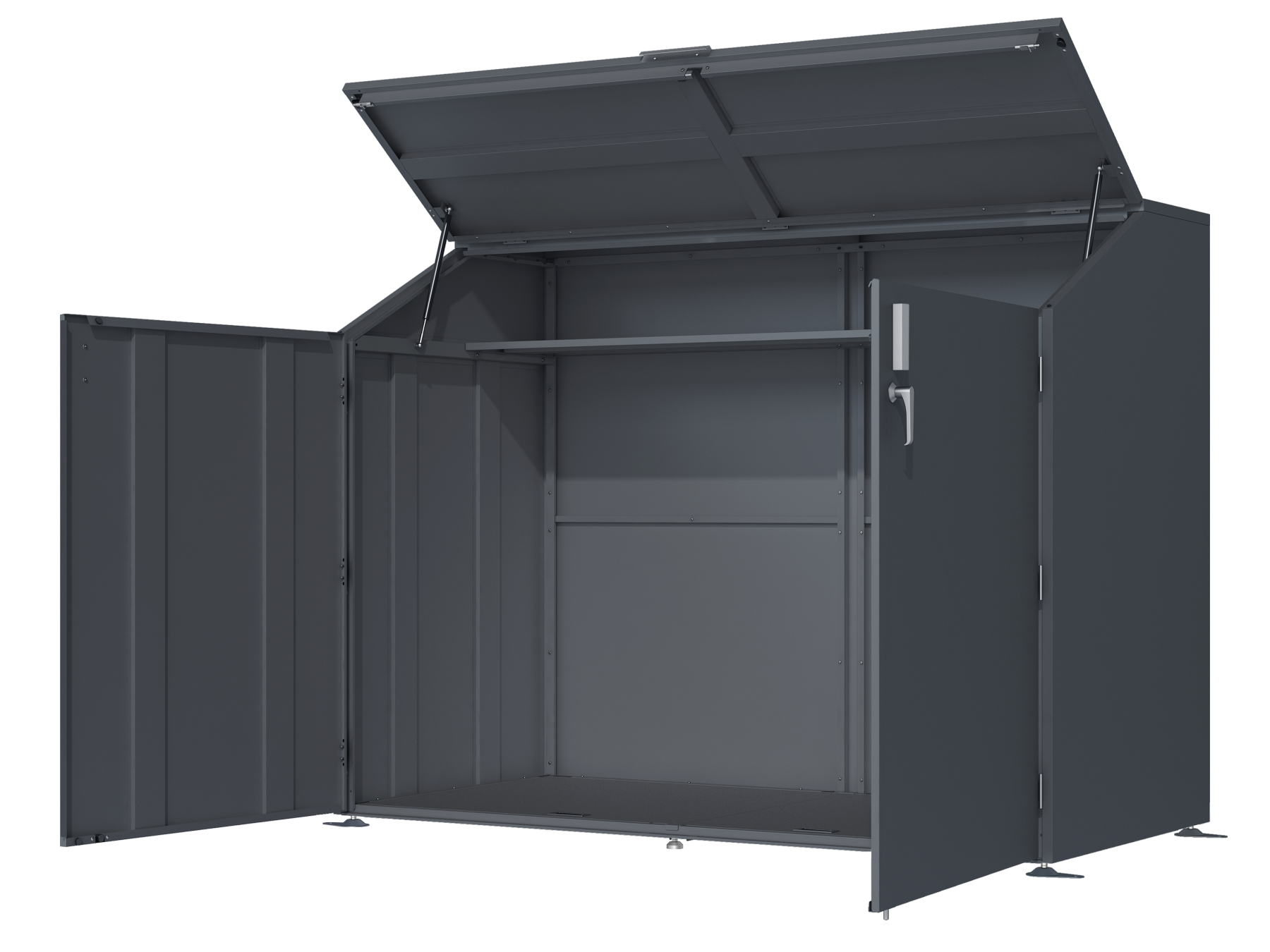 Anthracite Galvanised Steel Metal Bike Shed