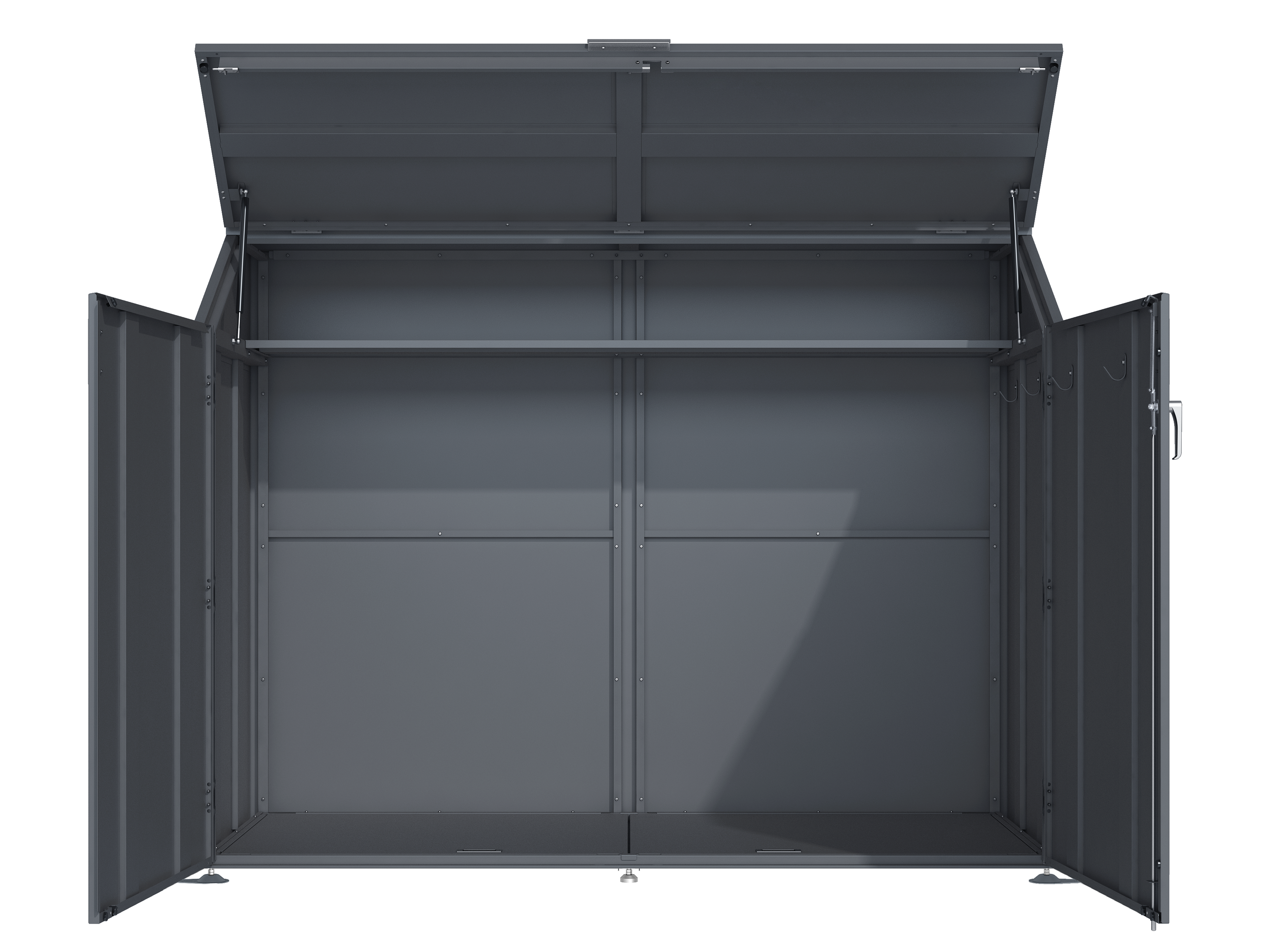 Anthracite Galvanised Steel Metal Bike Shed
