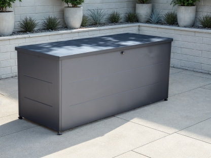 Anthracite Cushion Storage Box | Galvanised Steel with Lockable Lid