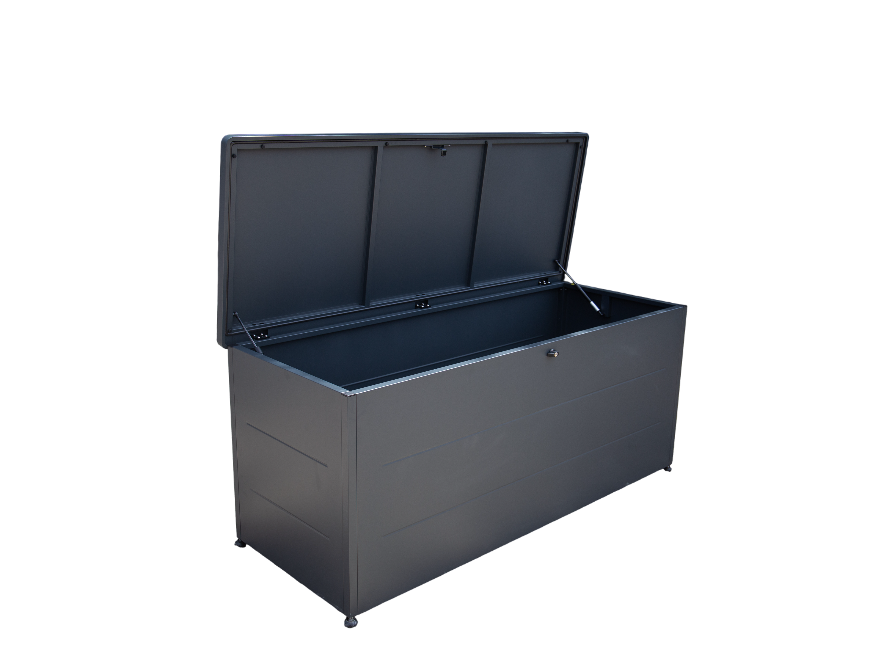 Anthracite Cushion Storage Box | Galvanised Steel with Lockable Lid