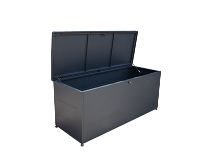 Anthracite Cushion Storage Box | Galvanised Steel with Lockable Lid