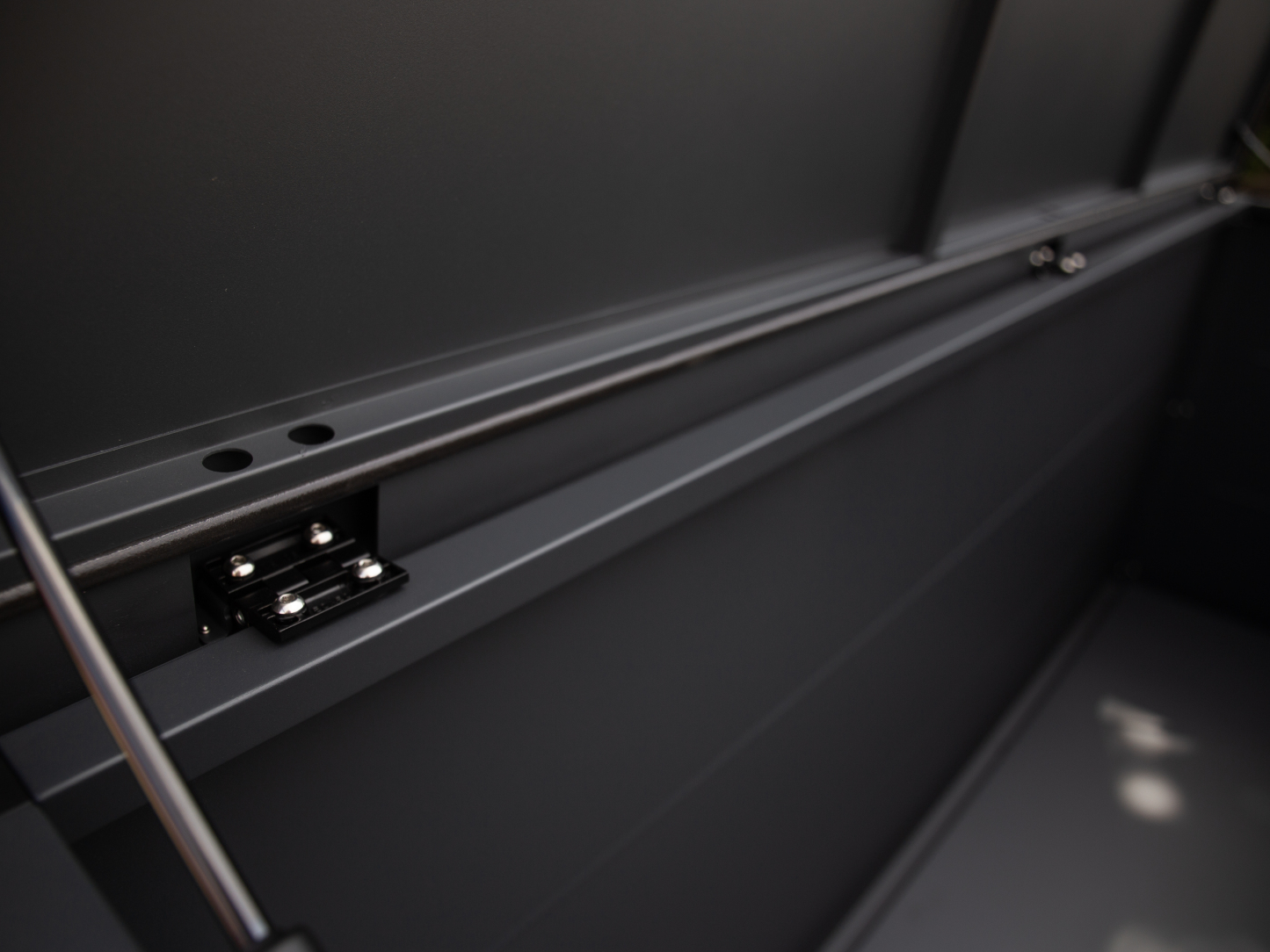 Anthracite Cushion Storage Box | Galvanised Steel with Lockable Lid