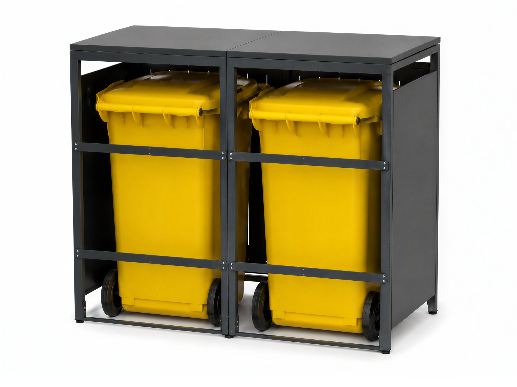Anthracite Essential Galvanised Steel Wheelie Bin Cover | Double | Pre-Order