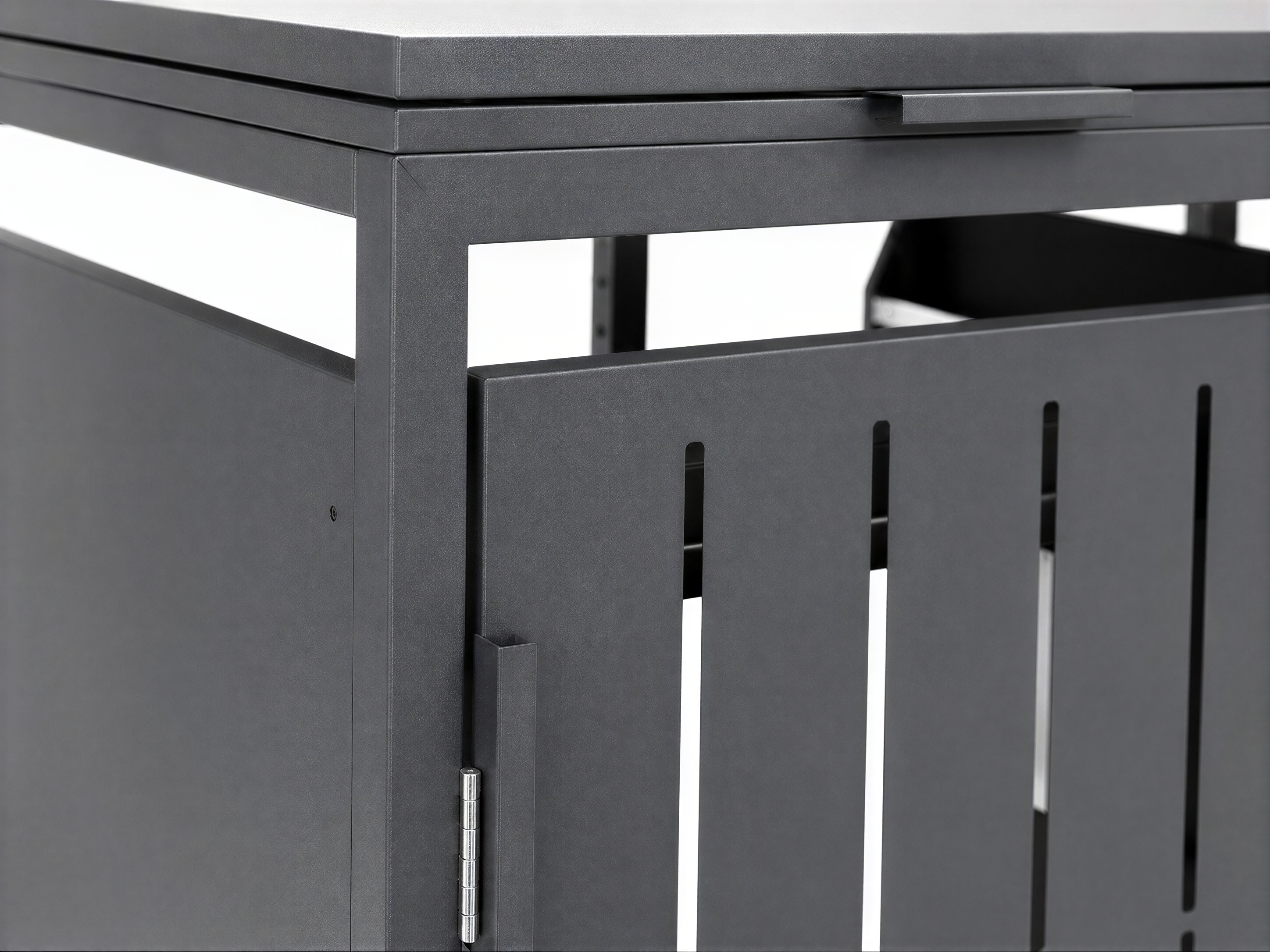 Anthracite Essential Galvanised Steel Wheelie Bin Cover | Quad | Pre-Order