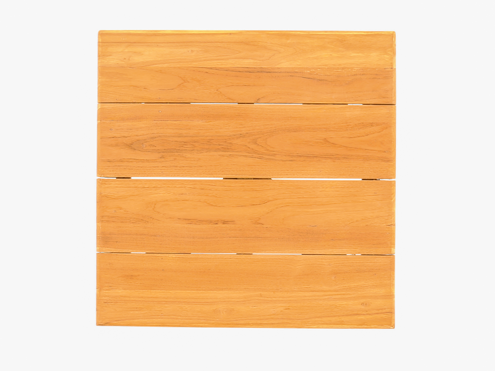 Overhead view of the Bali 90cm square teak bistro table top