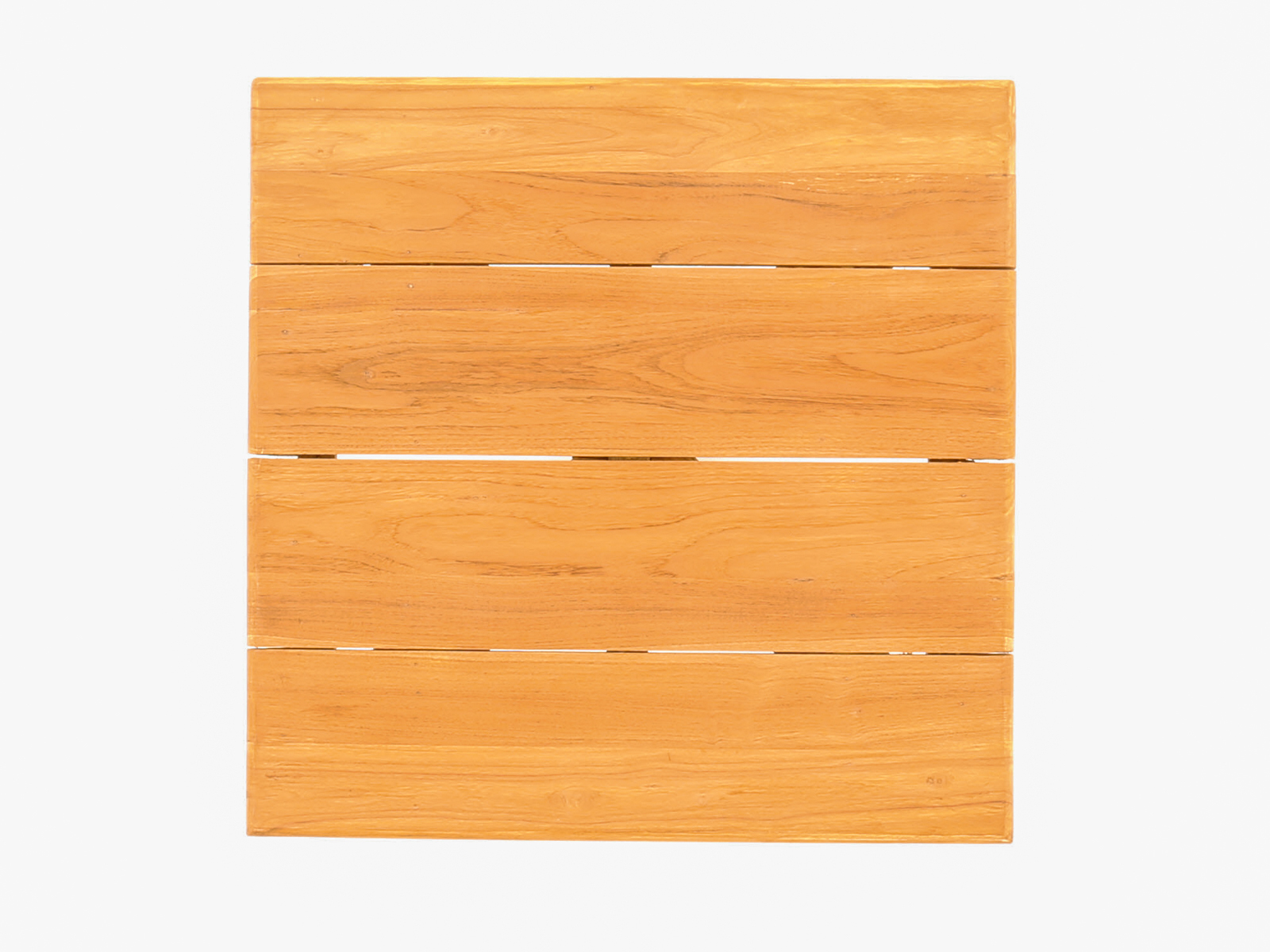 Overhead view of the Bali 90cm square teak bistro table top