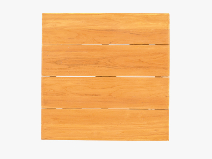 Overhead view of the Bali 90cm square teak bistro table top