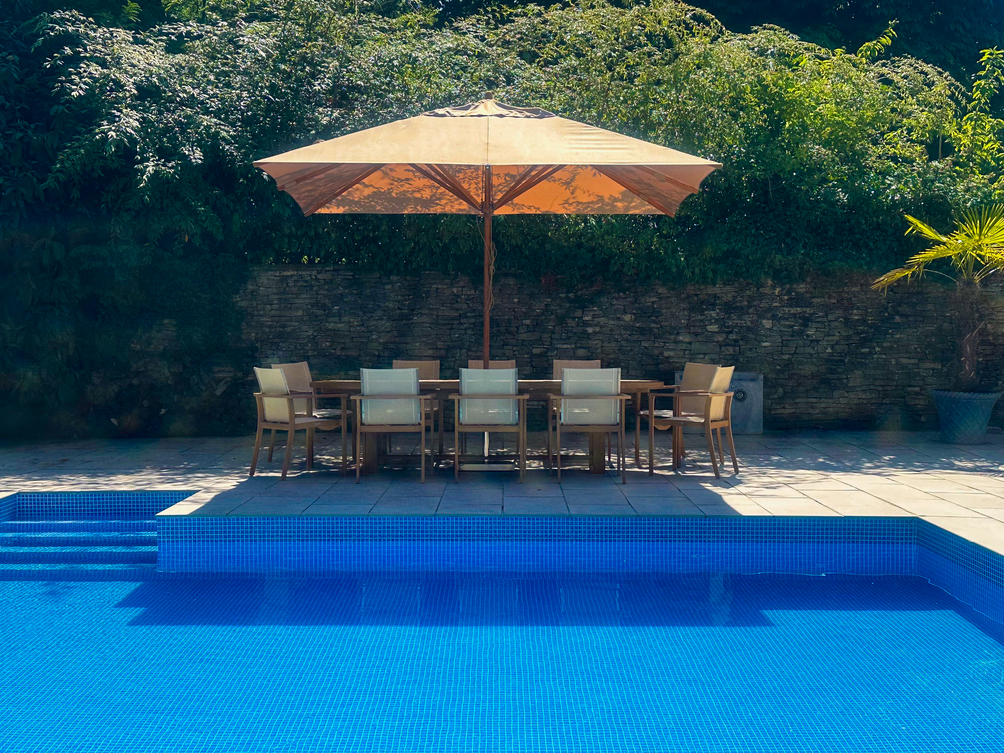 Bamboo 3.5m X 2.5m Rec Parasol Beige 