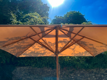 Bamboo 3.5m X 2.5m Rec Parasol Beige 