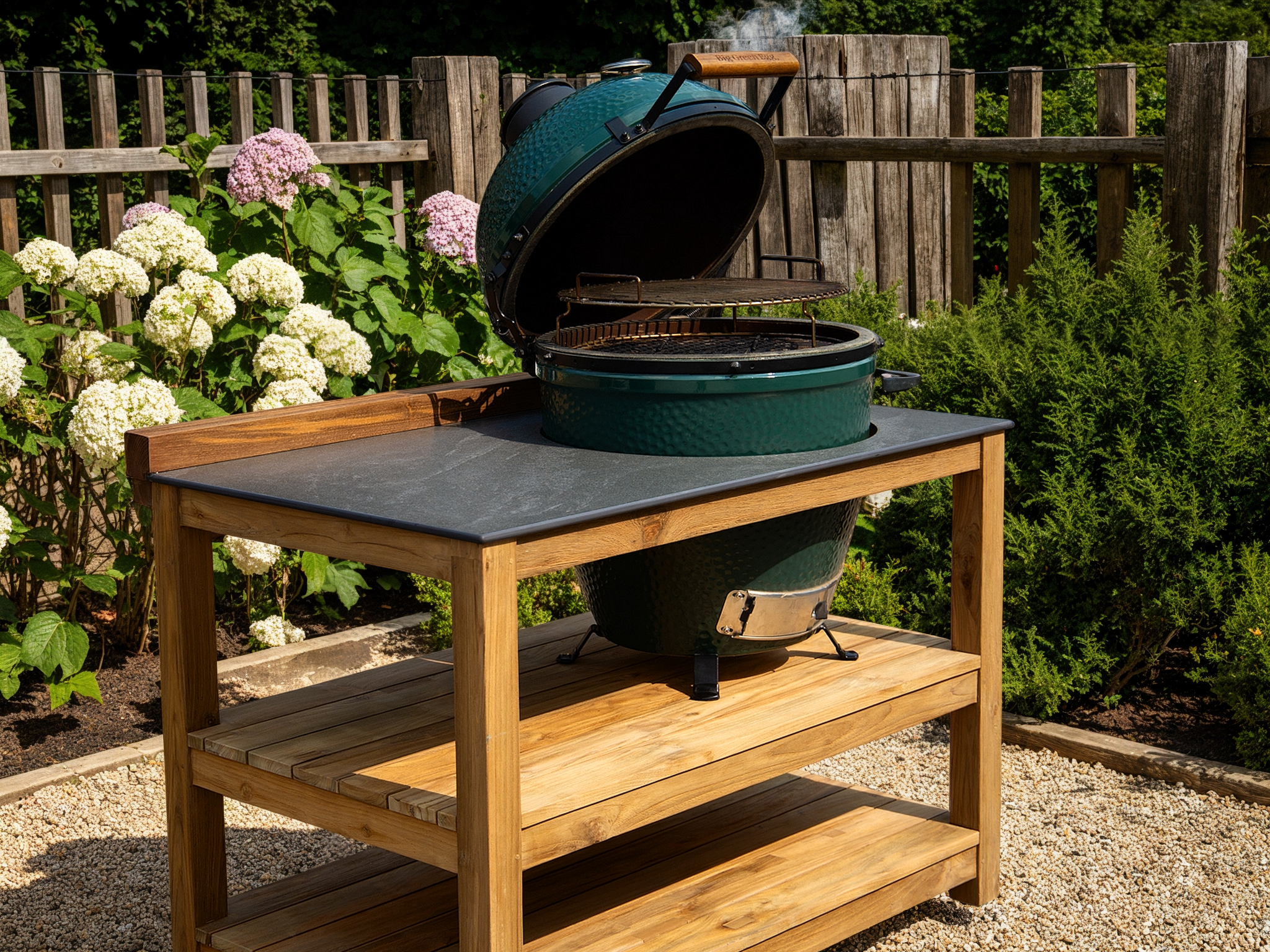Bari Kitchen Big Green Egg Table Fixed Unit | Bari 