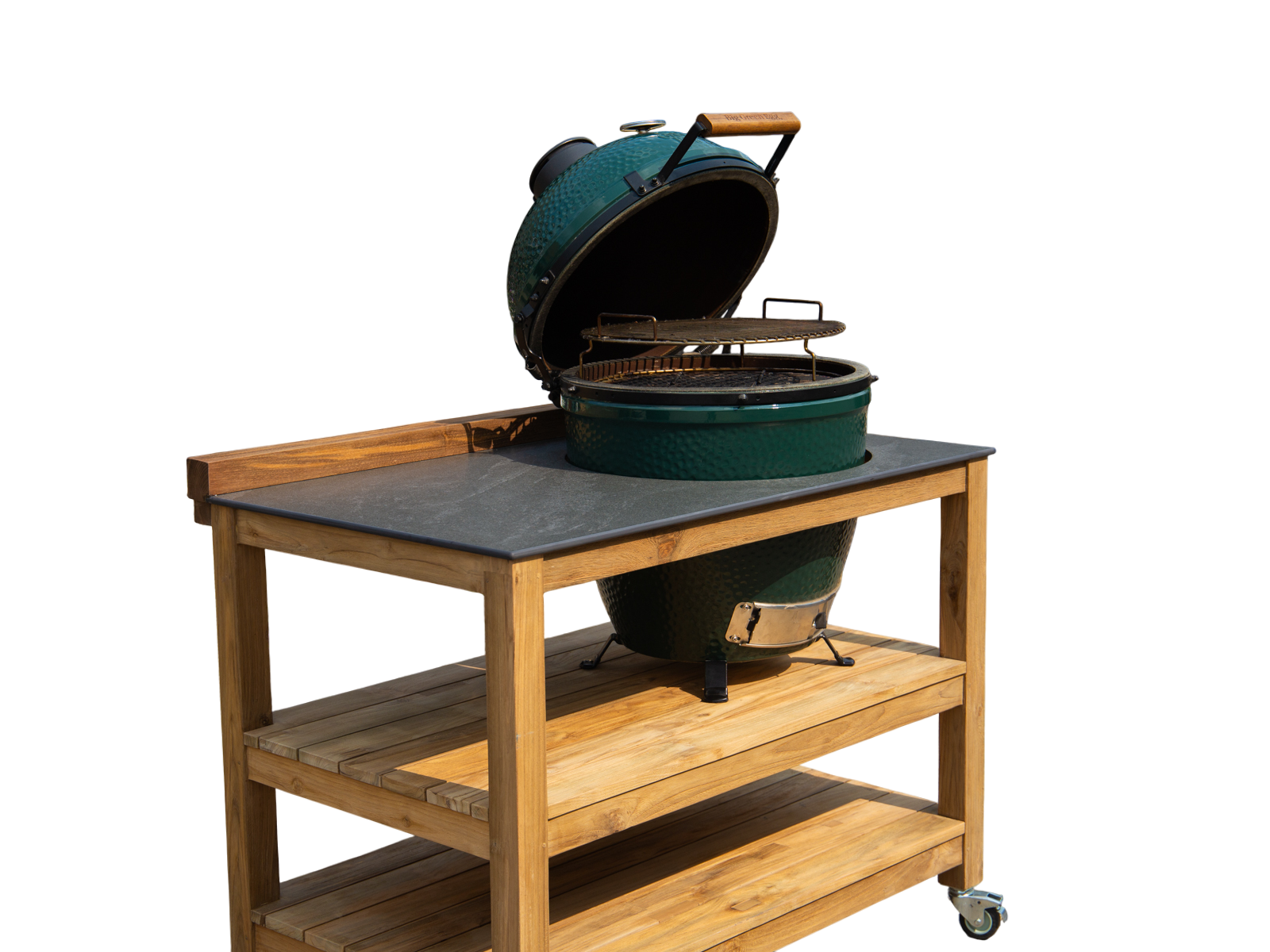 Bari Kitchen Big Green Egg Unit With Wheels | Bari | Pre-Order -Garden Furniture Centre-HighRange,Reclaimed Furniture,Bari,Modular Furniture,Outdoor Furniture,Teak Garden Furniture,Outdoor Kitchens,The Bari Outdoor Kitchen Range-{collection_title}