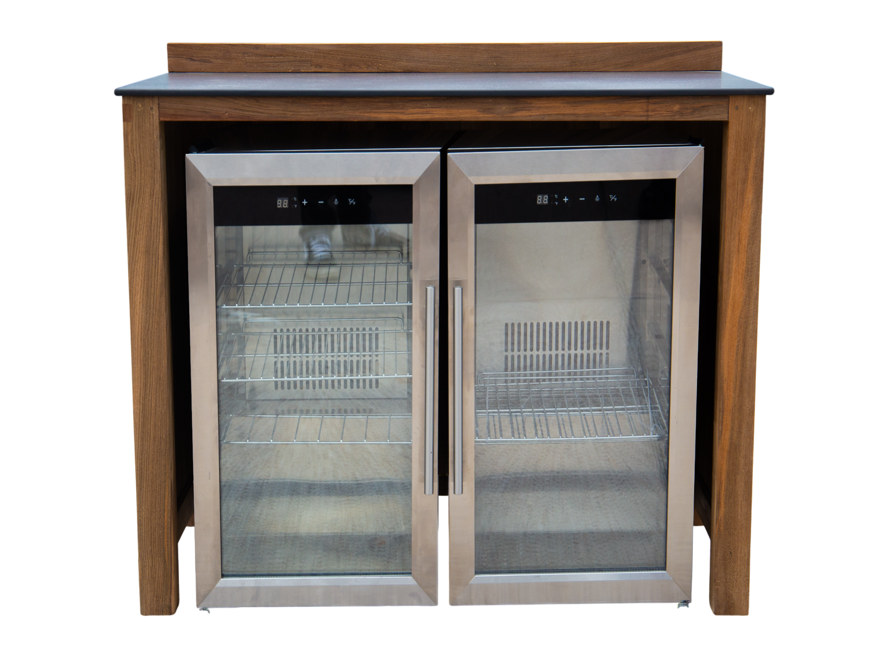 Bari Double Fridge Unit | Universal Fit-Garden Furniture Centre-MidInstock,instock,MidRange,Reclaimed Furniture,Bari,Modular Furniture,Outdoor Furniture,Teak Garden Furniture,Outdoor Kitchens,The Bari Outdoor Kitchen Range,Teak,Outdoor Kitchen-{collection_title}