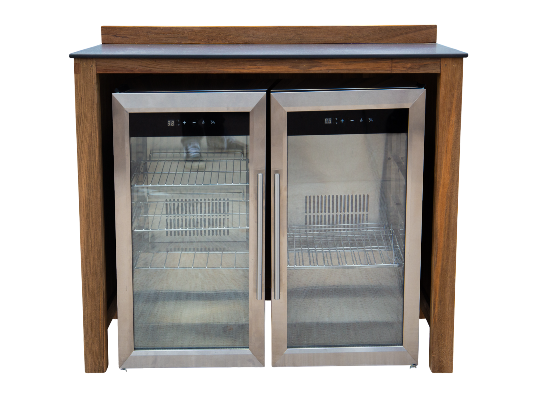 Bari Double Fridge Unit | Universal Fit-Garden Furniture Centre-MidInstock,instock,MidRange,Reclaimed Furniture,Bari,Modular Furniture,Outdoor Furniture,Teak Garden Furniture,Outdoor Kitchens,The Bari Outdoor Kitchen Range,Teak,Outdoor Kitchen-{collection_title}