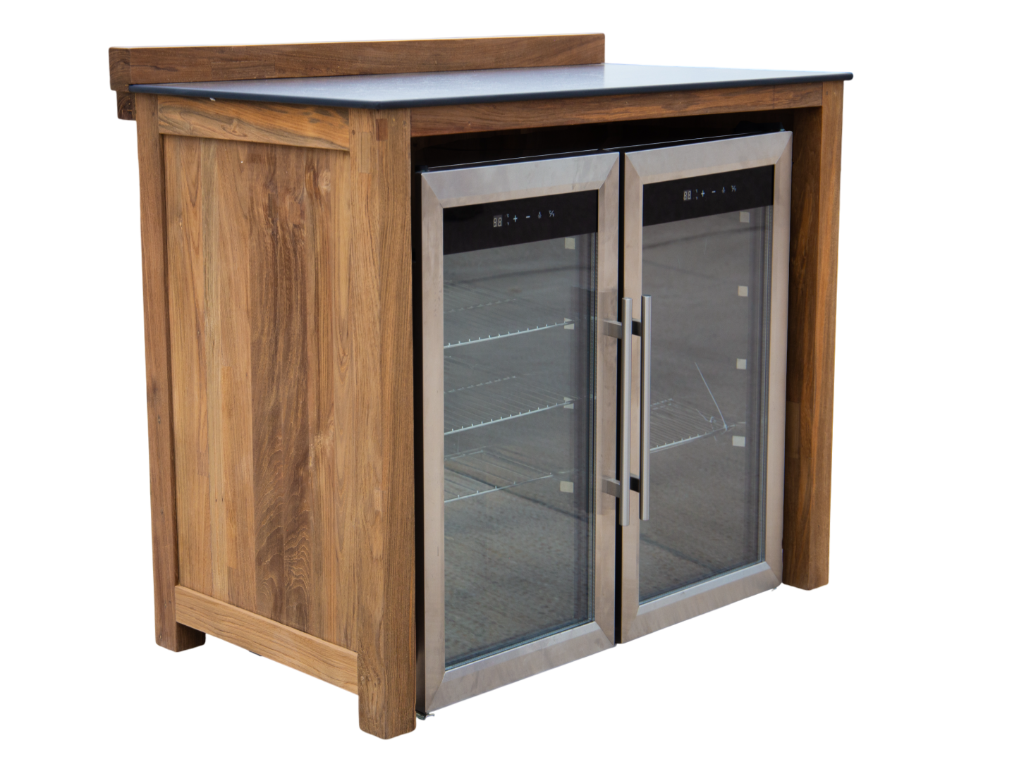Bari Double Fridge Unit | Universal Fit-Garden Furniture Centre-MidInstock,instock,MidRange,Reclaimed Furniture,Bari,Modular Furniture,Outdoor Furniture,Teak Garden Furniture,Outdoor Kitchens,The Bari Outdoor Kitchen Range,Teak,Outdoor Kitchen-{collection_title}