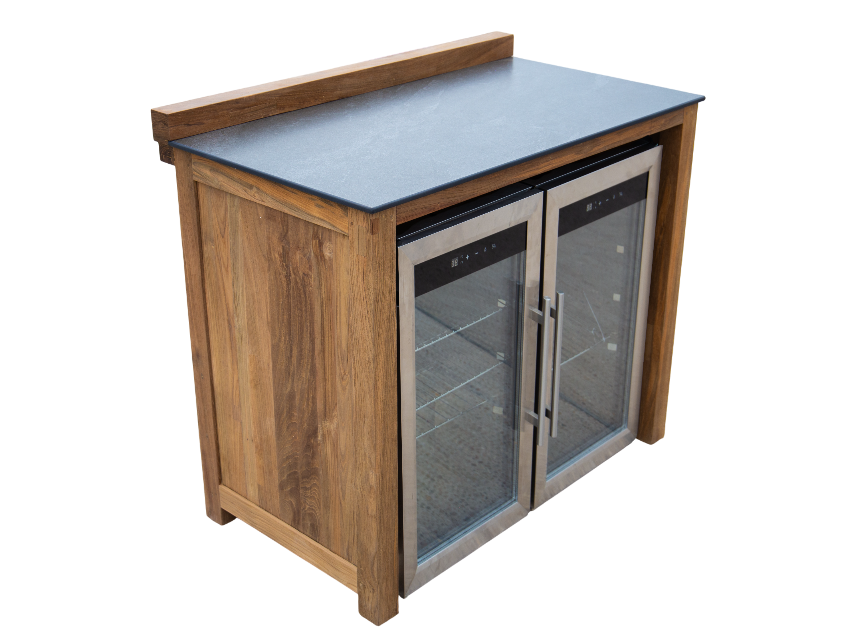Bari Double Fridge Unit | Universal Fit-Garden Furniture Centre-MidInstock,instock,MidRange,Reclaimed Furniture,Bari,Modular Furniture,Outdoor Furniture,Teak Garden Furniture,Outdoor Kitchens,The Bari Outdoor Kitchen Range,Teak,Outdoor Kitchen-{collection_title}