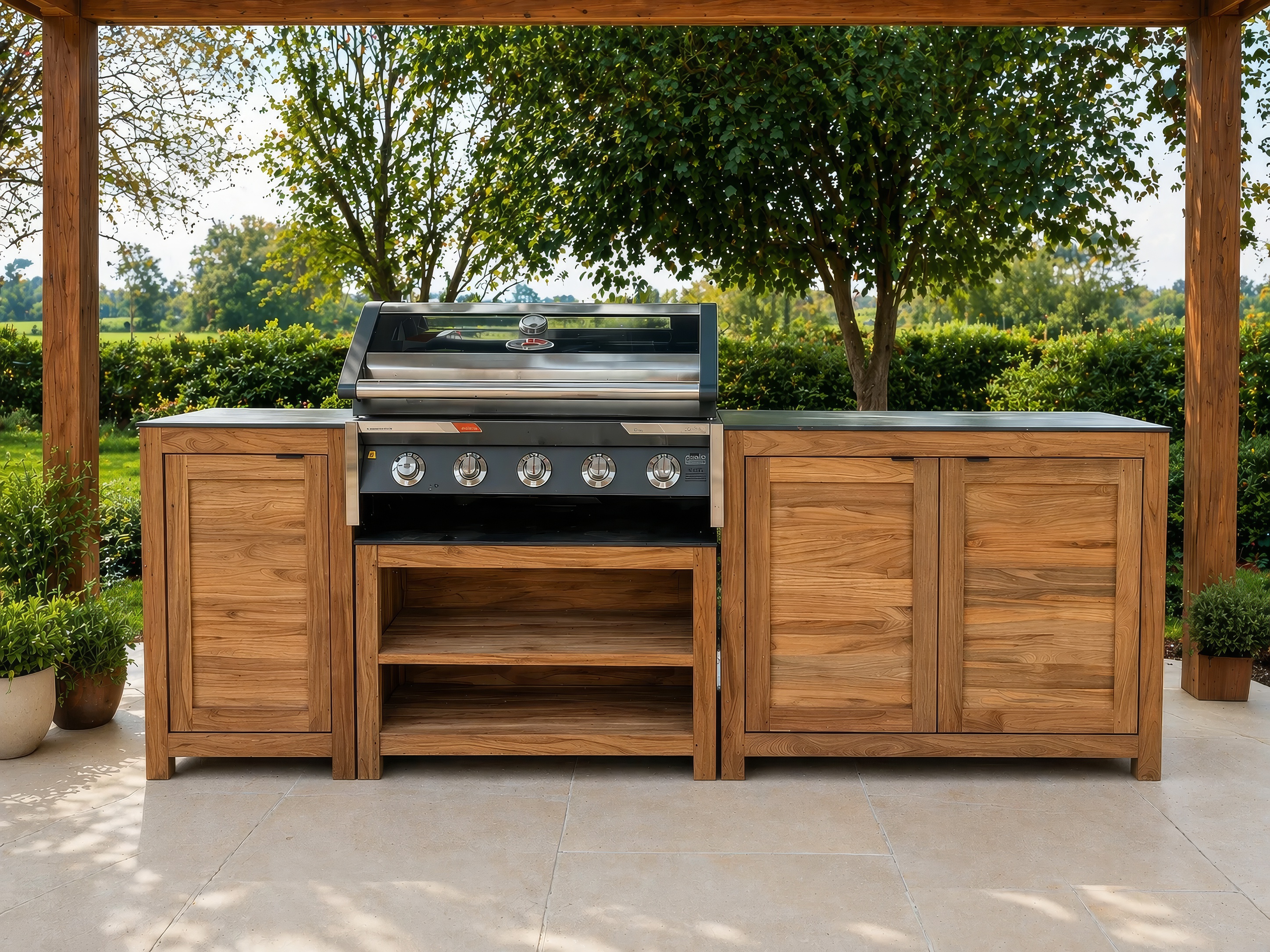 Bari Teak Outdoor Kitchen Set 3
