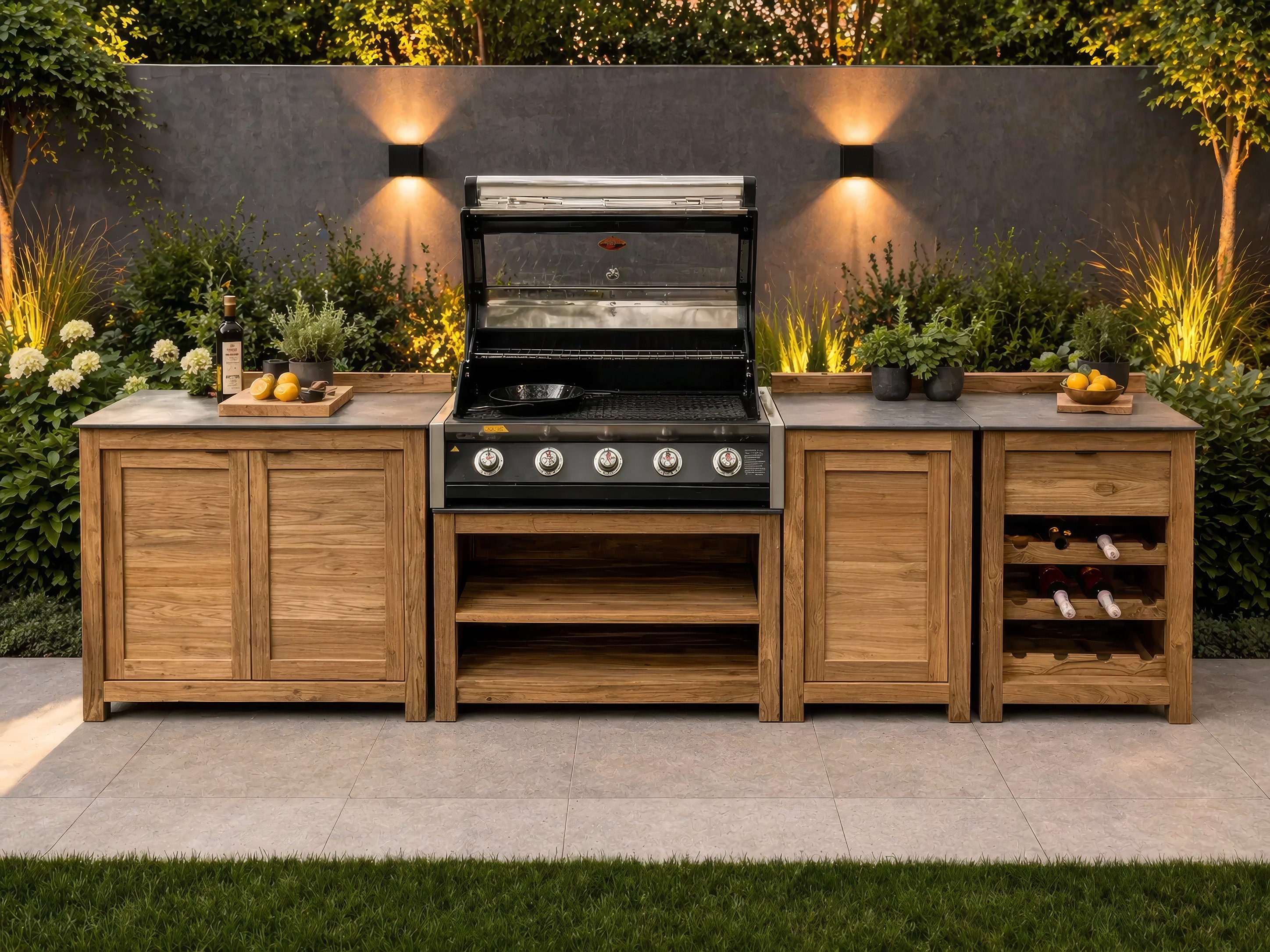 Bari Teak Outdoor Kitchen Set 5