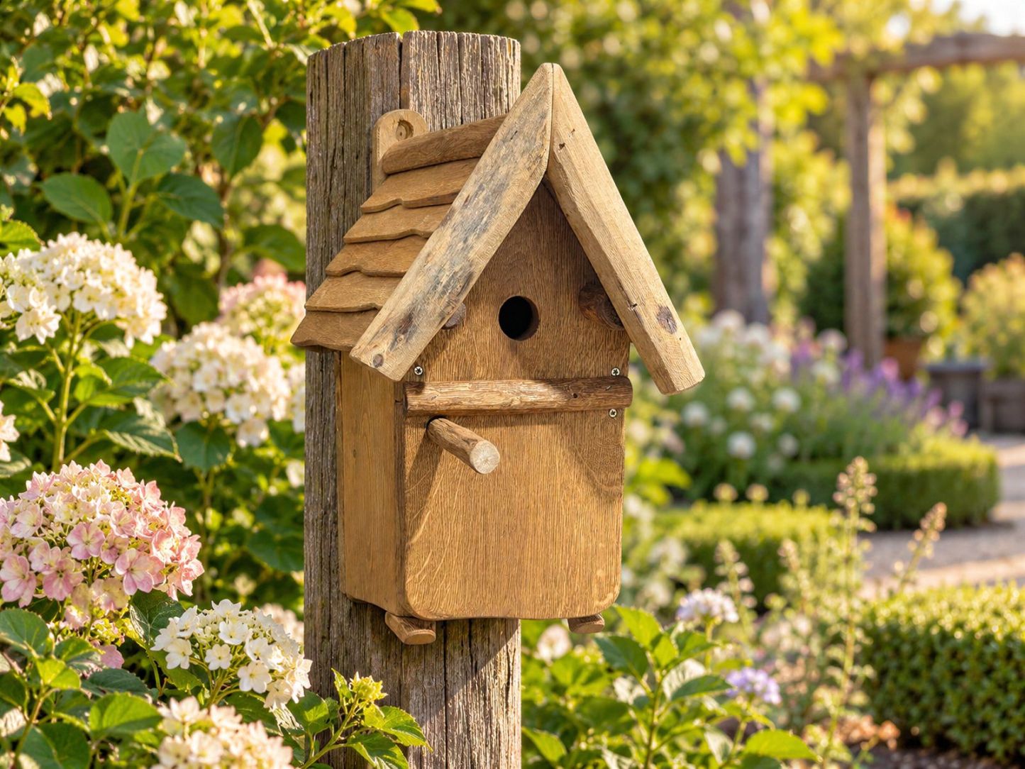 Rustic Oak Bird Box | Round or Rectangle