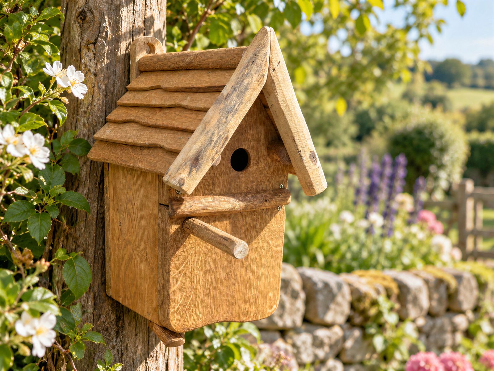 Rustic Oak Bird Box | Round or Rectangle
