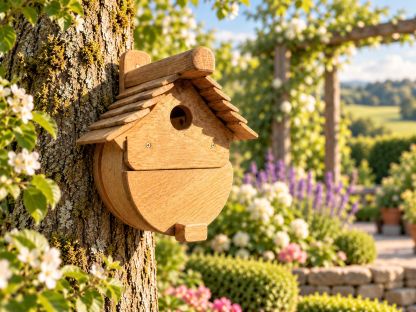 Rustic Oak Bird Box | Round or Rectangle