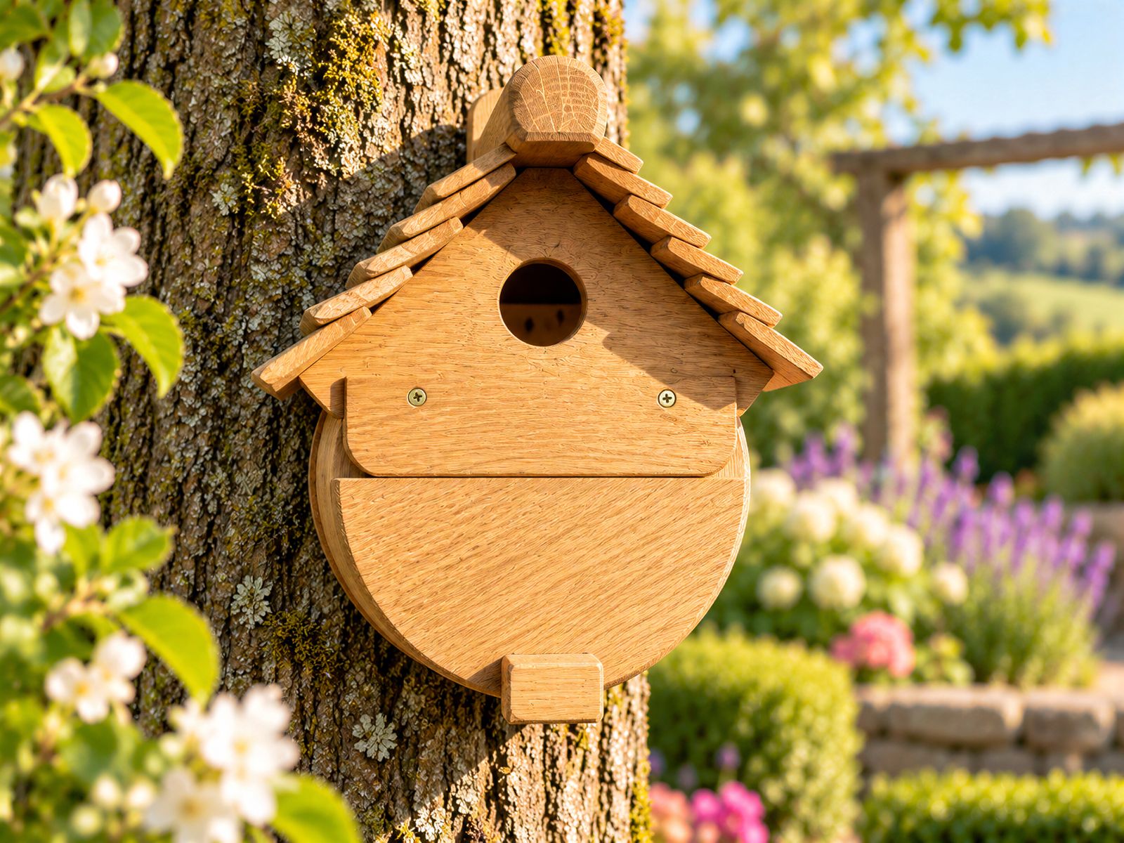 Rustic Oak Bird Box | Round or Rectangle