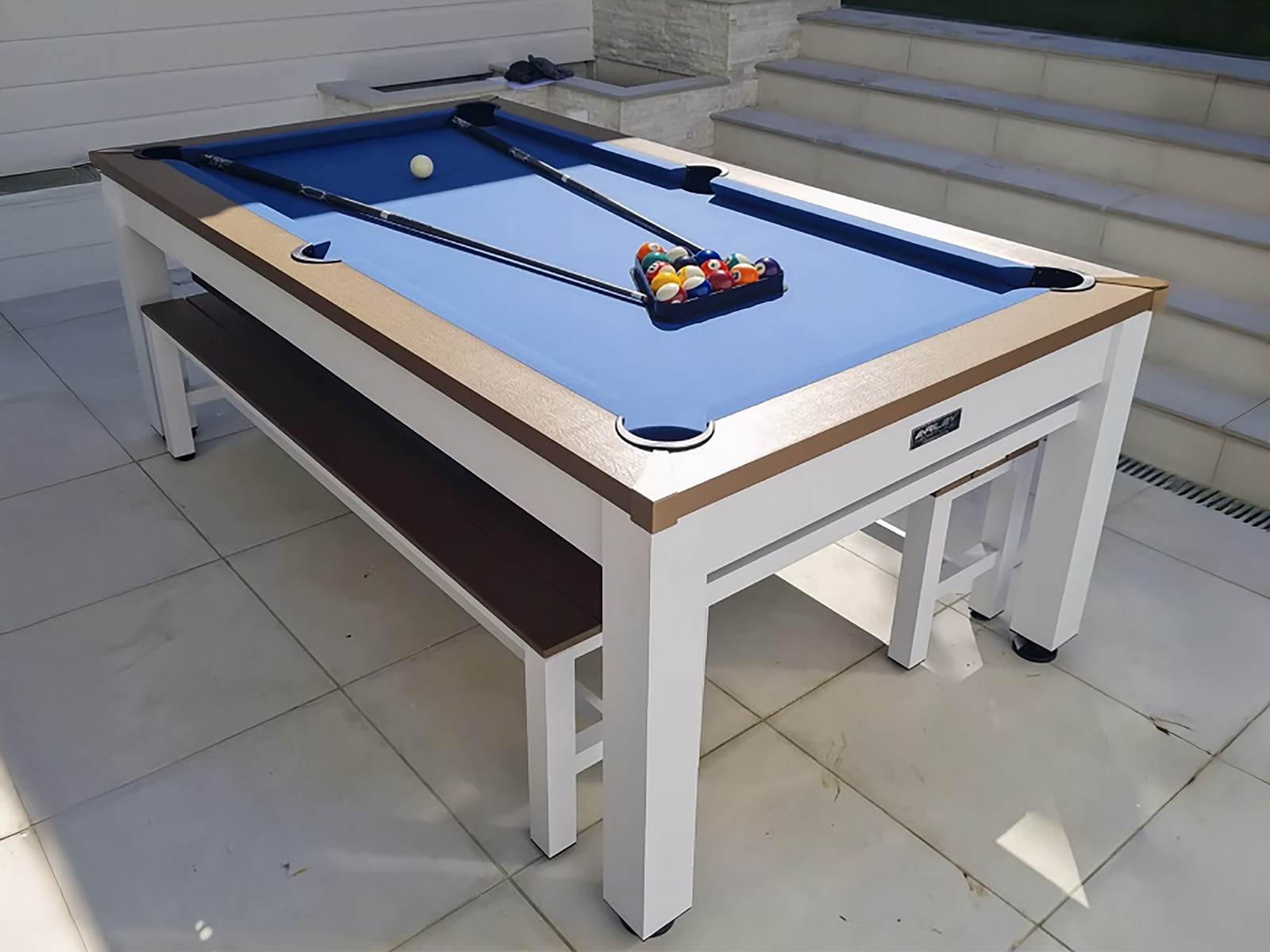 Outdoor Games Diner Table | Tan & White-Garden Furniture Centre-Games Tables,Accessories,HighRange,Tables,Outdoor Furniture,Outdoor Dining-{collection_title}