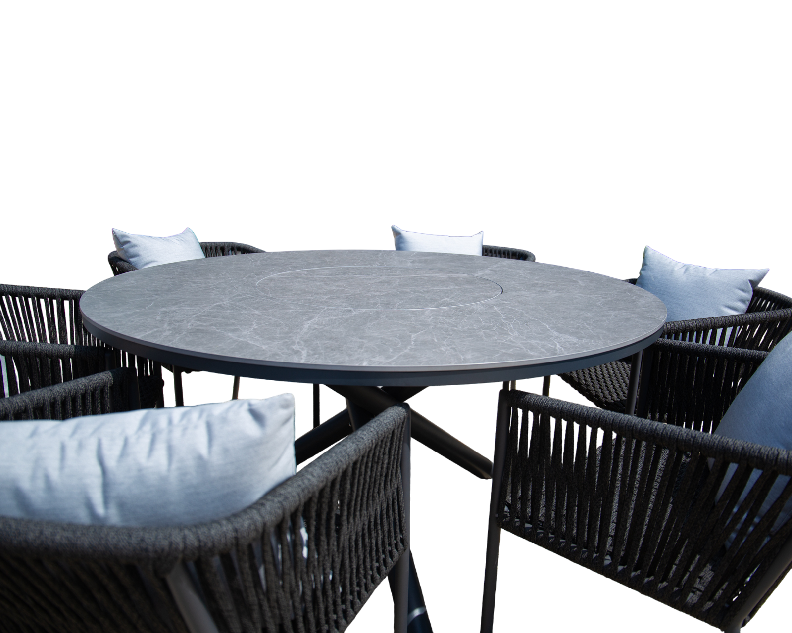 Caracas 6 Chair Round Dining Set-Garden Furniture Centre-HighRange,Metal,Outdoor Dining,Outdoor Furniture-{collection_title}
